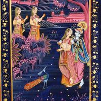 Moonlit Divine Ras Leela – Rajasthani Miniature Painting