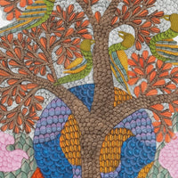 Birds in the Blossoming Tree – Gond Paper Painting