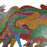 Sacred Herd of the Forest – Gond Paper Painting