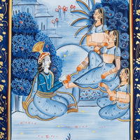 Melody Beneath the Moonlit Tree – Rajasthani Miniature Painting