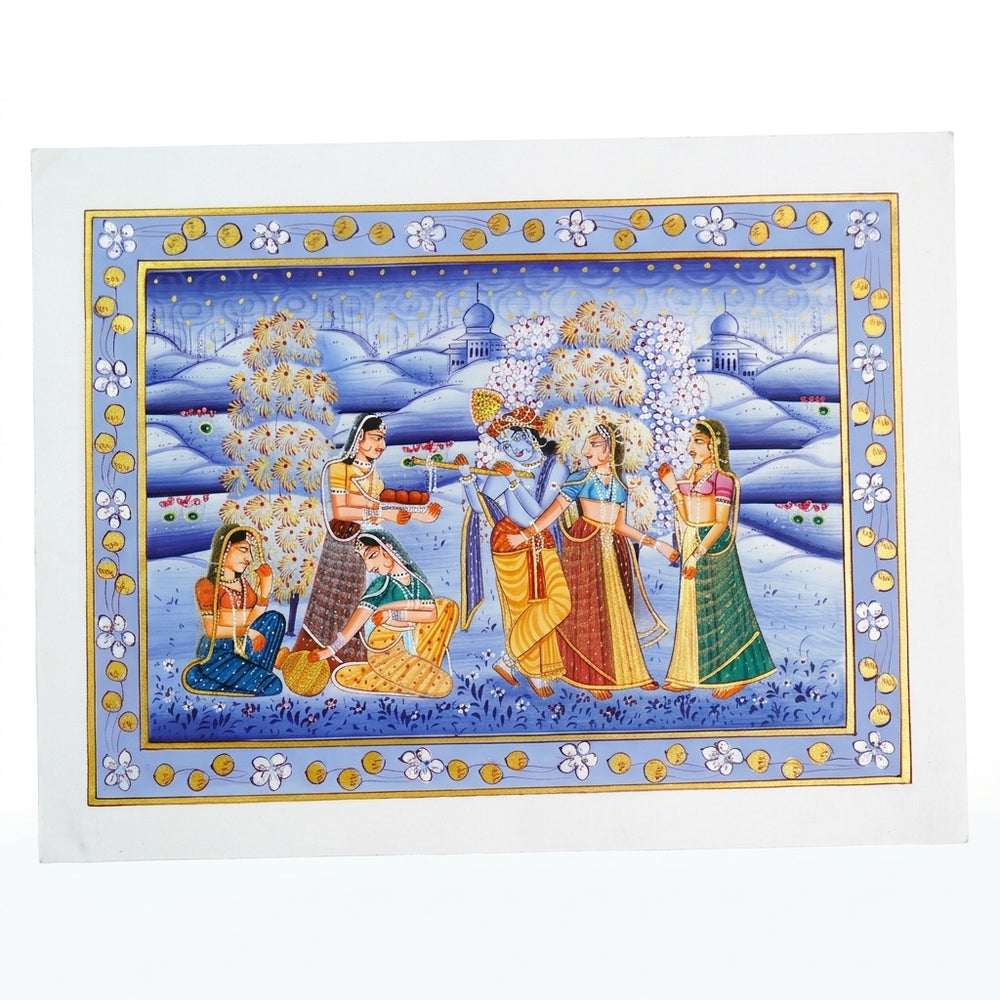 The Offering of Divine Devotion – Rajasthani Miniature Painting