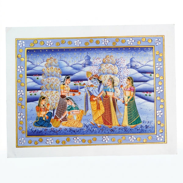 The Offering of Divine Devotion – Rajasthani Miniature Painting