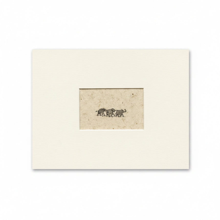 Royal Elephant Procession – Rajasthani Miniature Painting