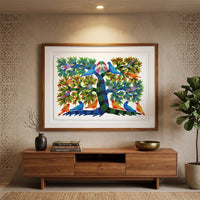 Tree and Birds – Gond Paper Painting