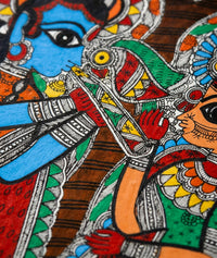 Radha Krishna with Flute – Madhubani Painting