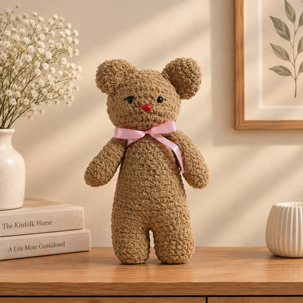 Crochet Teddy Bear – Brown Handmade Art