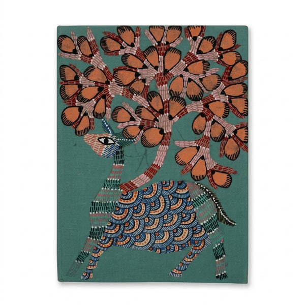 Vibrant Deer – Handmade Gond Art Diary