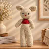 Crochet Bunny Doll – Red Handmade Art
