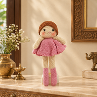 Crochet Cute Girl Doll – Pink Handmade Art