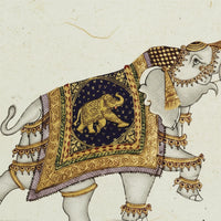 Royal Elephant in Regal Splendor – Rajasthani Miniature Painting