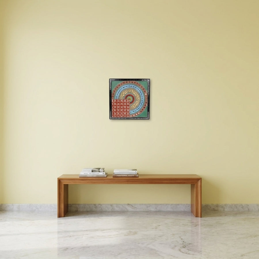 Square Geometric Lippan Mirror Wall Art