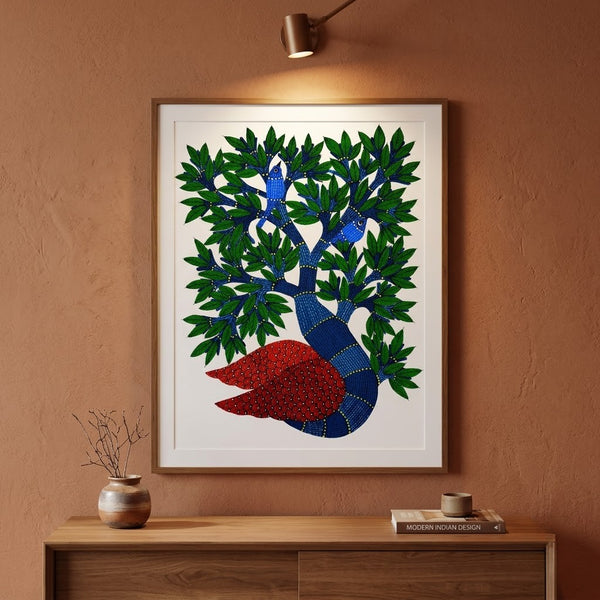 Chirping Birds – Gond Paper Painting