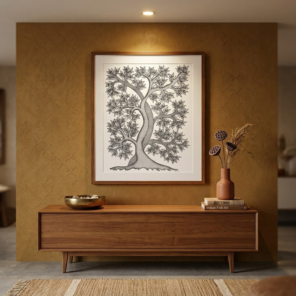 The Flourishing Tree – Gond Paper Painting