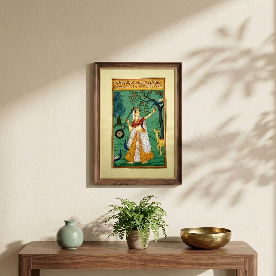 Melody Beneath the Fruitful Tree – Rajasthani Miniature Painting