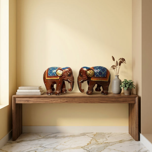 Handprinted Elephant Set of 2 – Decorative Art
