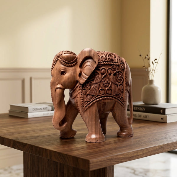 Majestic Elephant – Wooden Handcarved Sculpture