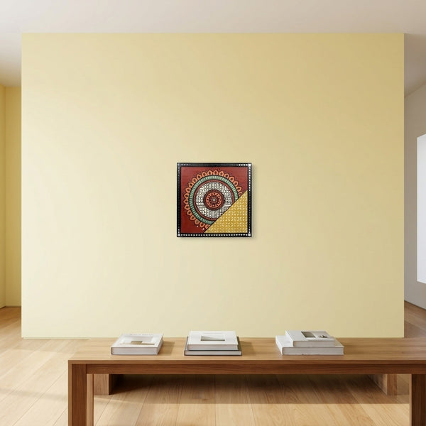 Traditional Square Lippan Mirror Wall Art
