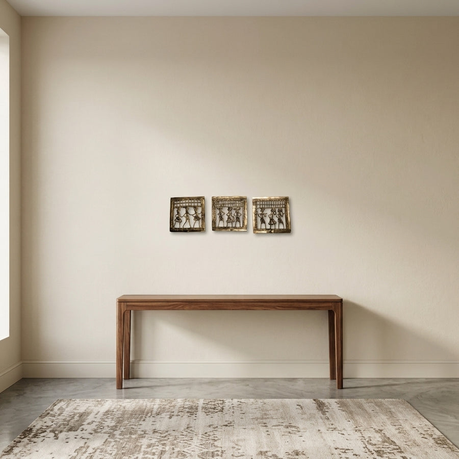 Tribal Jaali Set of 3 – Dhokra Metal Art