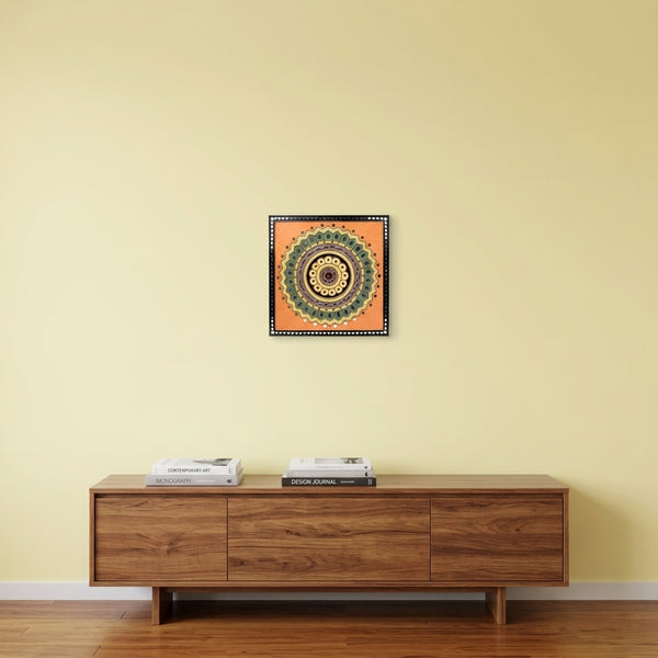 Square Mandala Lippan Mirror Wall Art