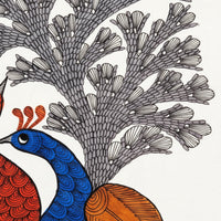 Peacocks & Flowering Tree – Gond Paper Painting