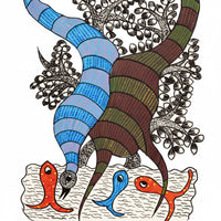 Fish, Aquatic Animals & River – Gond Paper Painting