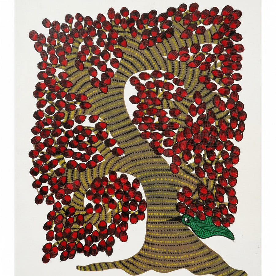 The Bird's Haven – Gond Paper Painting