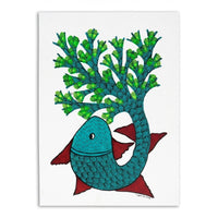 Growing Fish – Gond Paper Painting