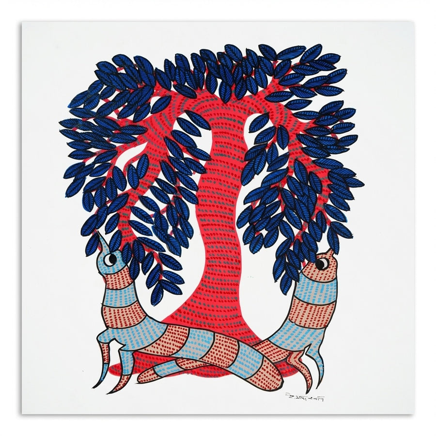 The Tree of Harmony – Gond Paper Painting