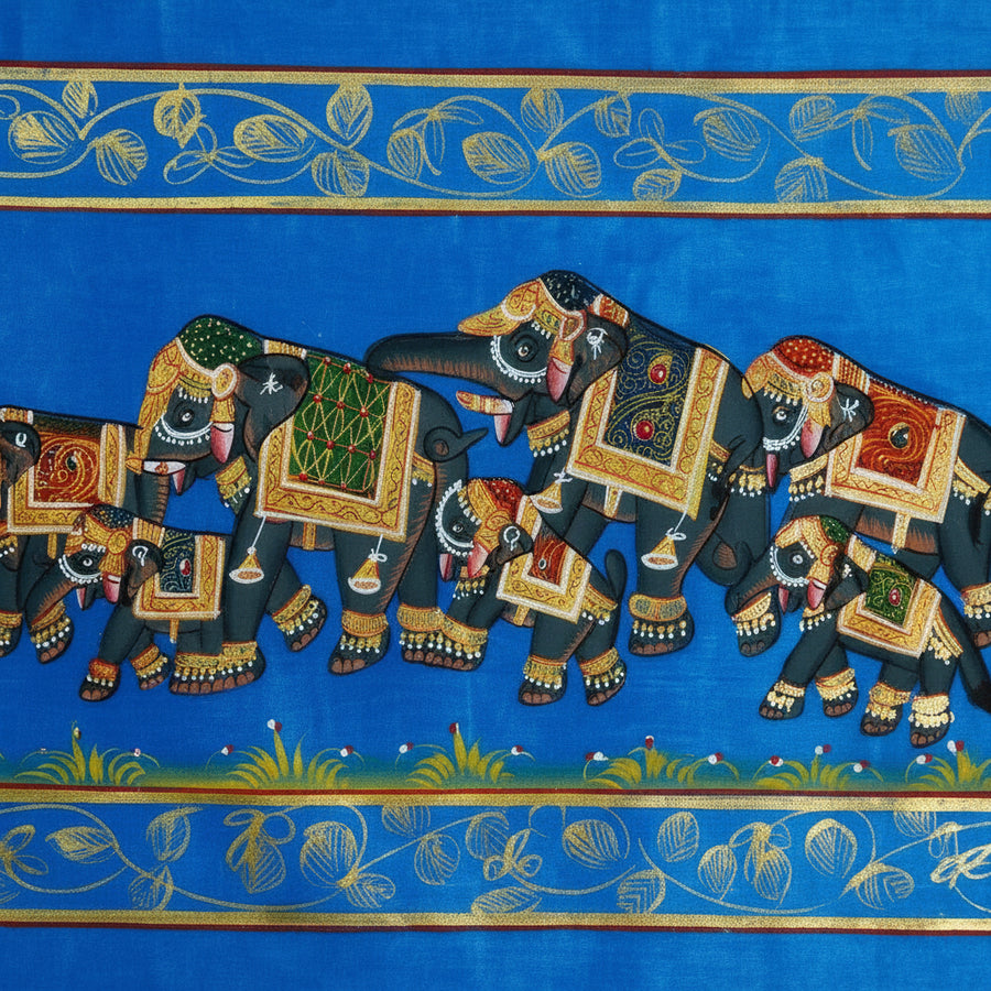 The Elephant Journey – Rajasthani Miniature Painting