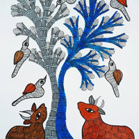 The Tree of Companions – Gond Paper Painting