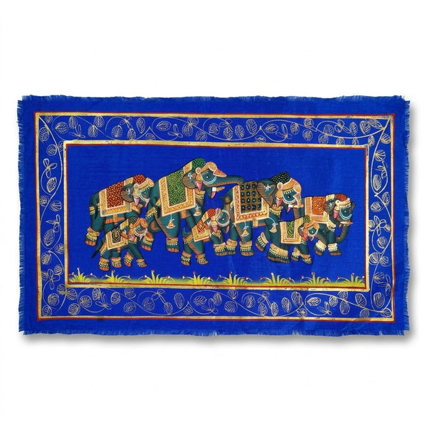 Regal Elephant Caravan – Rajasthani Miniature Painting