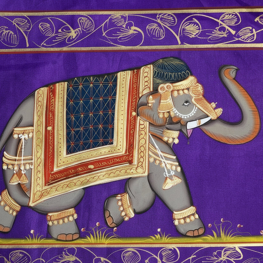 Traditional Elephant – Rajasthani Miniature Painting