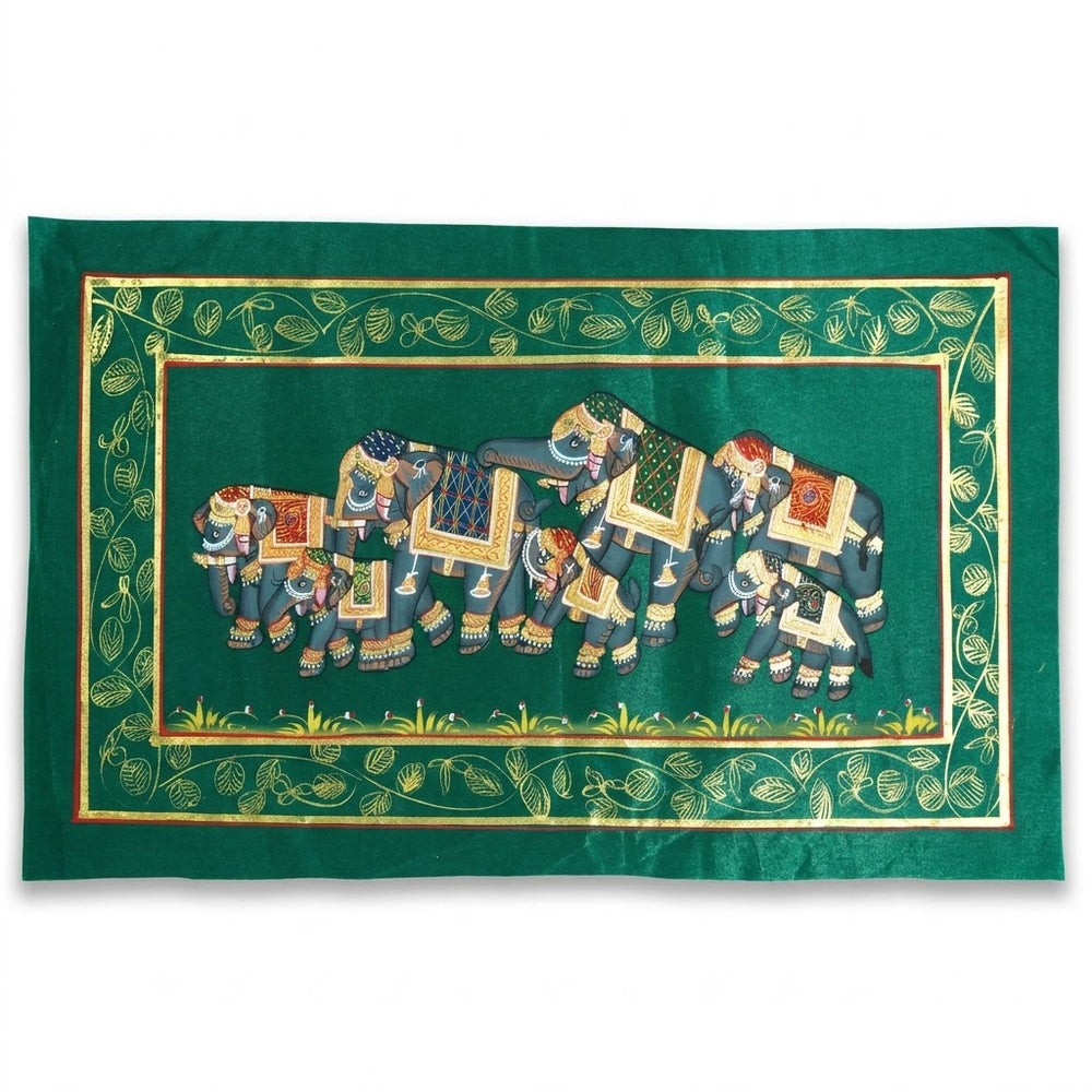 Royal Elephant March – Rajasthani Miniature Painting