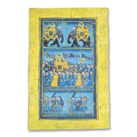 Royal Procession on Elephants – Rajasthani Miniature Painting