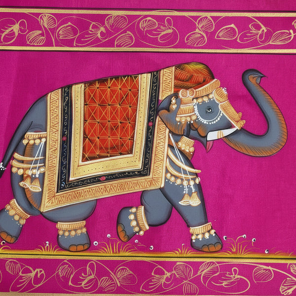 Royal Elephant Majesty – Rajasthani Miniature Painting