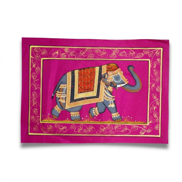 Royal Elephant Majesty – Rajasthani Miniature Painting