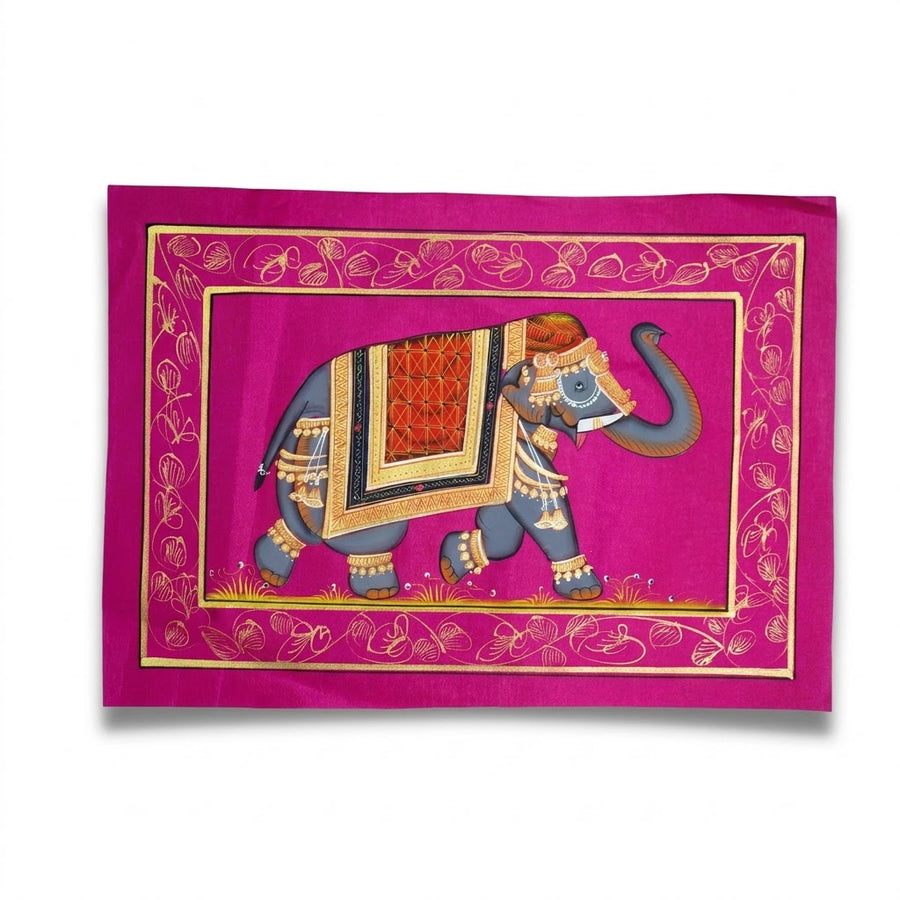 Royal Elephant Majesty – Rajasthani Miniature Painting