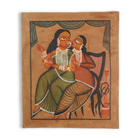 The Affectionate Bengali Babu and Bibi – Kalighat Painting
