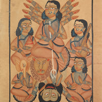 The Victorious Mahishasuramardini – Kalighat Painting