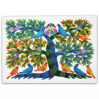 Tree and Birds – Gond Paper Painting