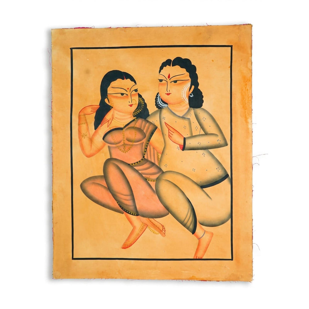 The Romantic Bengali Babu-Bibi – Kalighat Painting