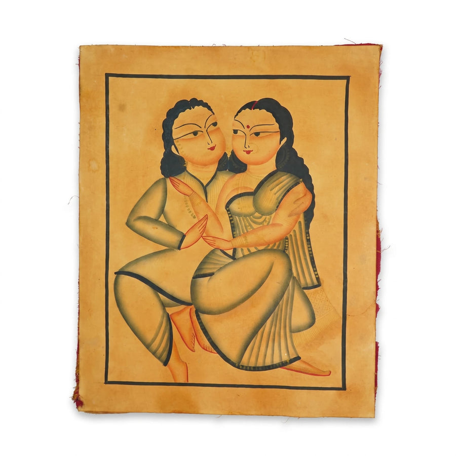 The Faithful Bengali Babu-Bibi – Kalighat Painting