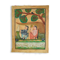 The Babu-Bibi's Countryside Carriage Ride – Kalighat Painting