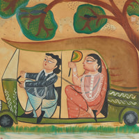 The Babu-Bibi's Countryside Carriage Ride – Kalighat Painting