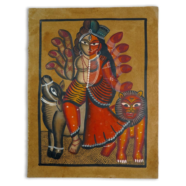The Fierce Goddess Kali – Kalighat Painting