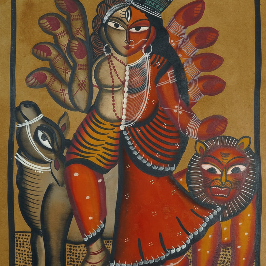 The Fierce Goddess Kali – Kalighat Painting