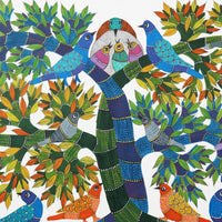Tree and Birds – Gond Paper Painting
