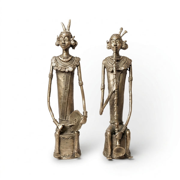 Dhokra Tribal Musicians (Long Set of 2) – Dhokra Metal Art