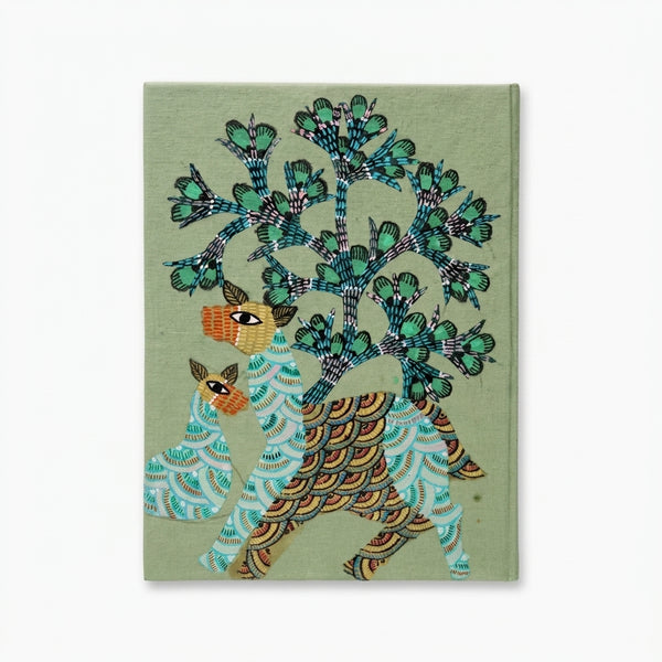 Whimsical Deer – Handmade Gond Art Diary