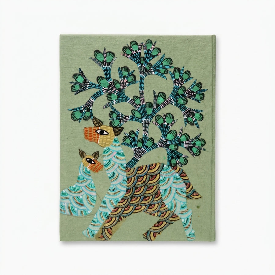 Whimsical Deer – Handmade Gond Art Diary